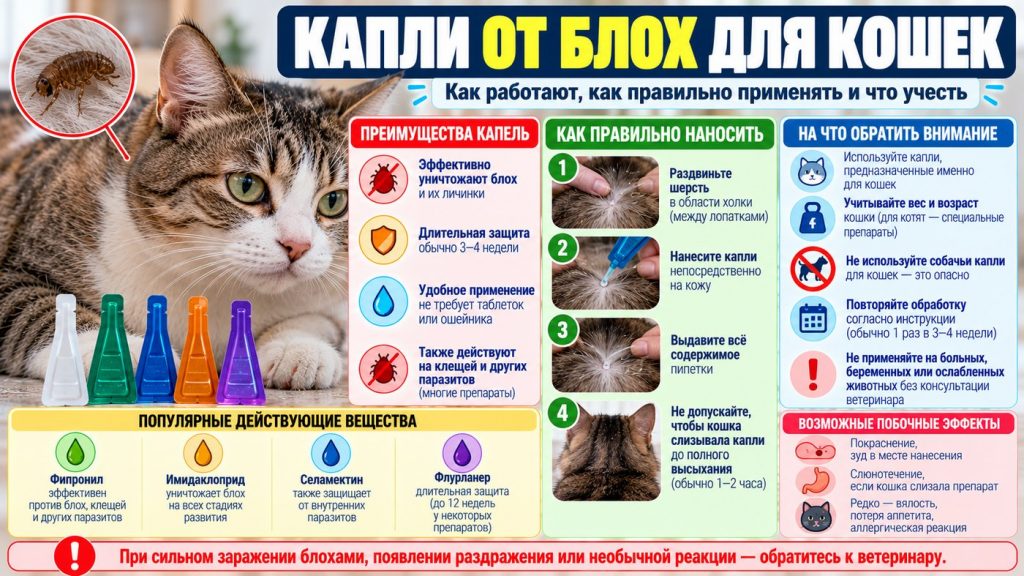 Капли от блох для кошек — какие выбрать